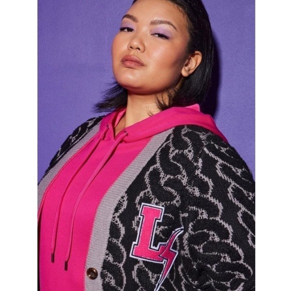 NWT LOVESICK TORRID Jacquard Button Front Crop Sweater Cardigan - Picture 5 of 6